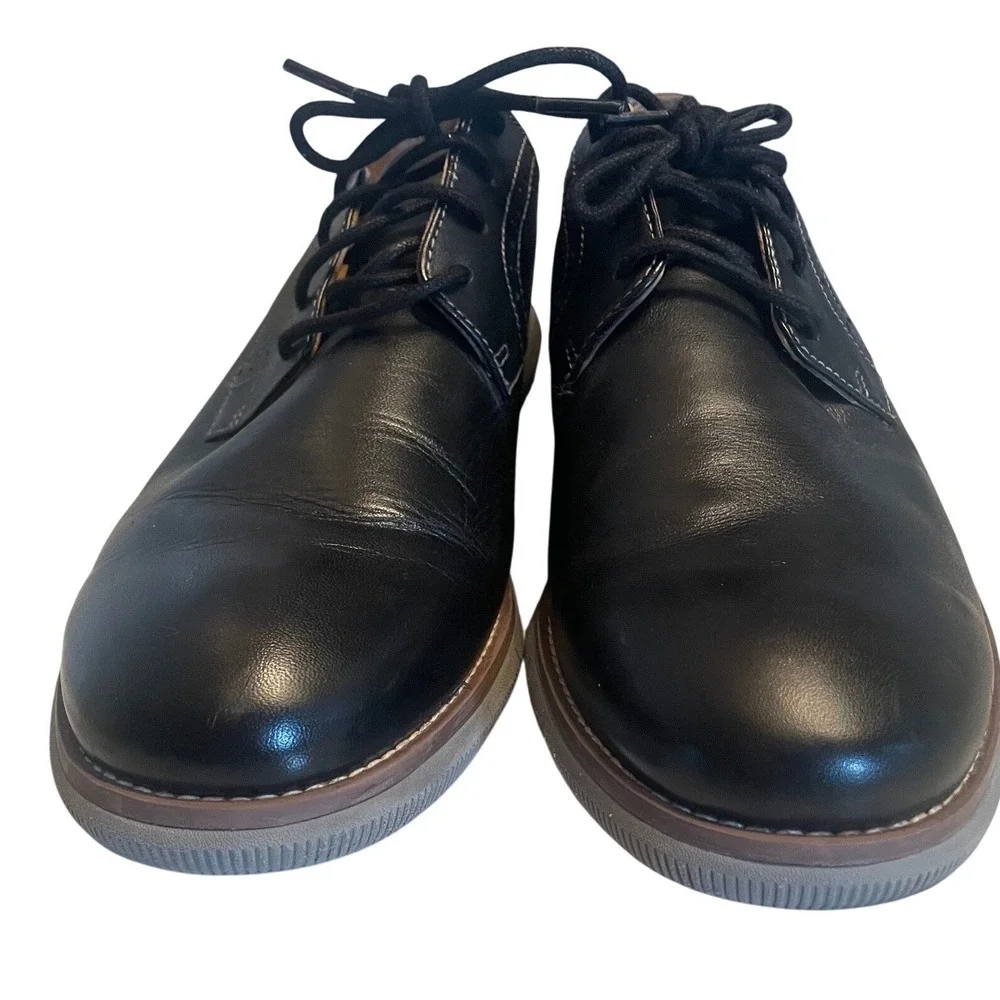 Johnston‎ & Murphy Holden Derby Brogue Black Leather Dress Shoes Boys 6M
